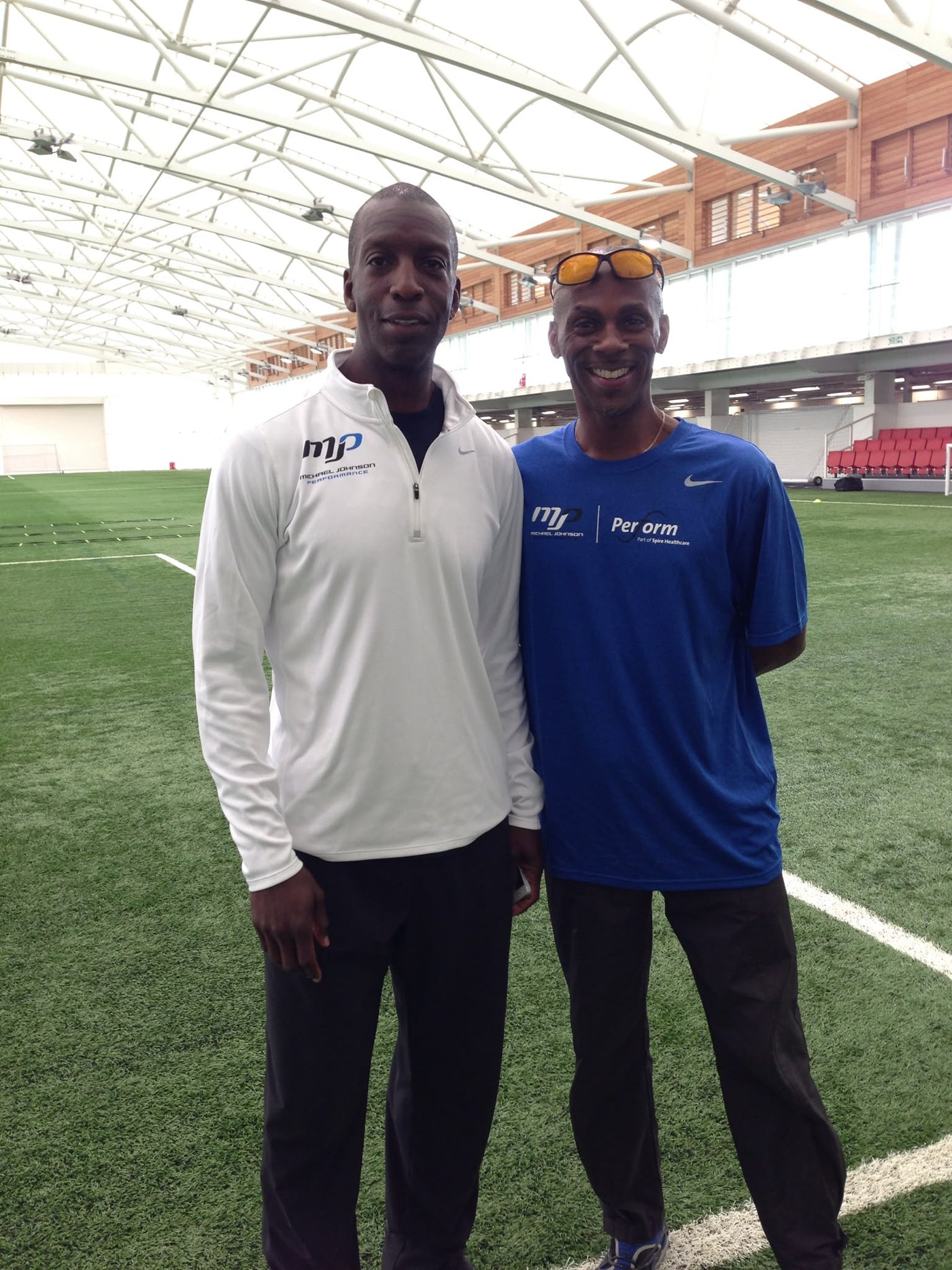 Devon with Michael Johnson